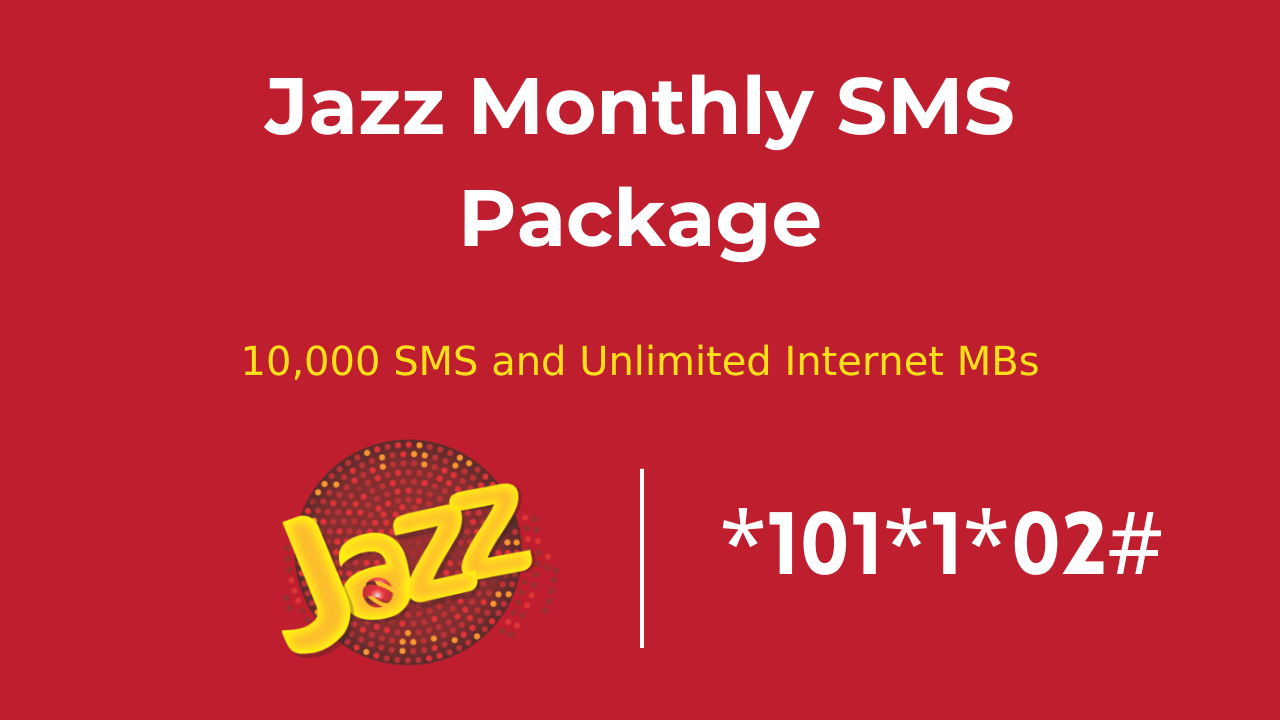 Jazz monthly sms package in 47 rupees